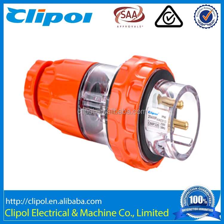 Good Quality IP66 Round 3 Pin SAA Industrial Plugs with Brass Head