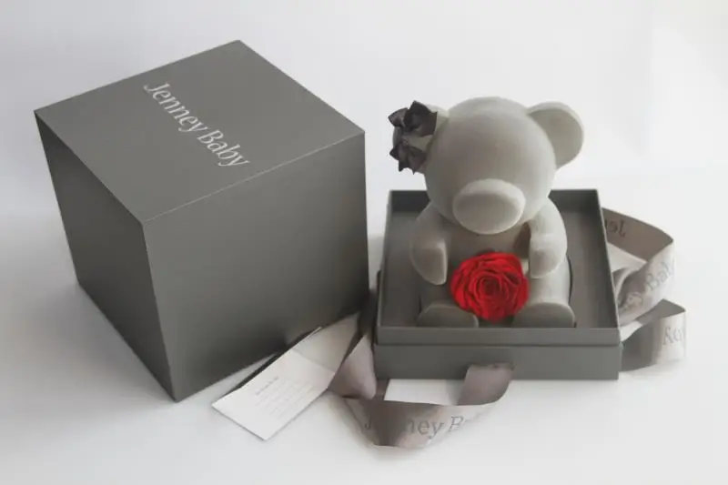 
2019 Gypsum Bear Teddy Bear Forever Artificial Rose Valentines Gift 