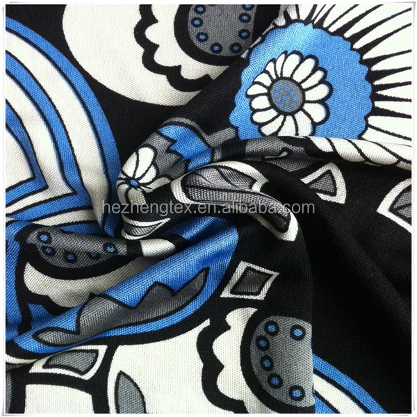 100% mulberry silk jersey interlock printed silk knitted fabric for colorful design