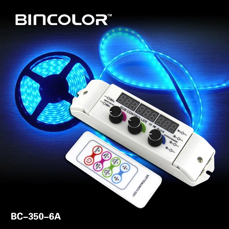 BC-350RF DC12-24V Полноцветного светодиодного освещения контроллер RGB LED RF пульт дистанционного управления для RGB Светодиодные полосы света