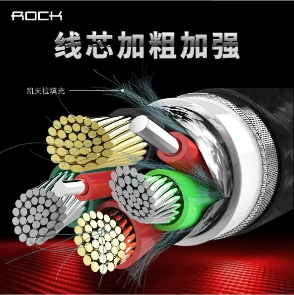 
ROCK 3A Type C for Xiaomi mi6 mi5 for Samsung Galaxy S8 Plus for Huawei Hi-Tensile Fast Charging C USB Type-C Cable 
