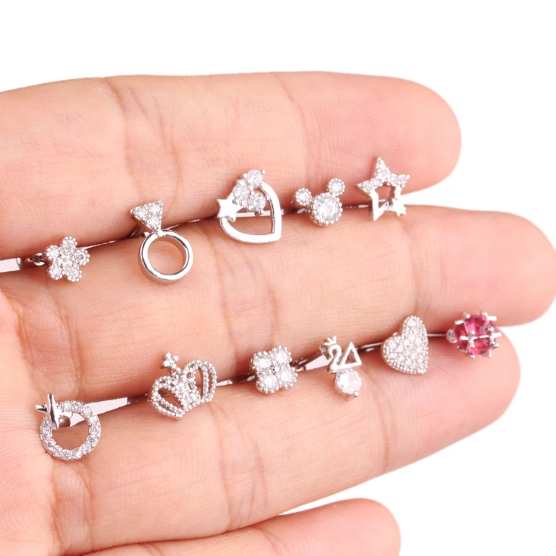 Fast Delivery  Cute little Mouse anti Helix Lead Nickle Free Tragus Jewelry