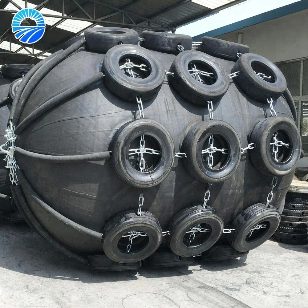 Floating Yokohama pneumatic rubber fenders