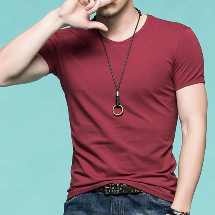 Wholesale Men Slim Fit White Blank Cotton T Shirt