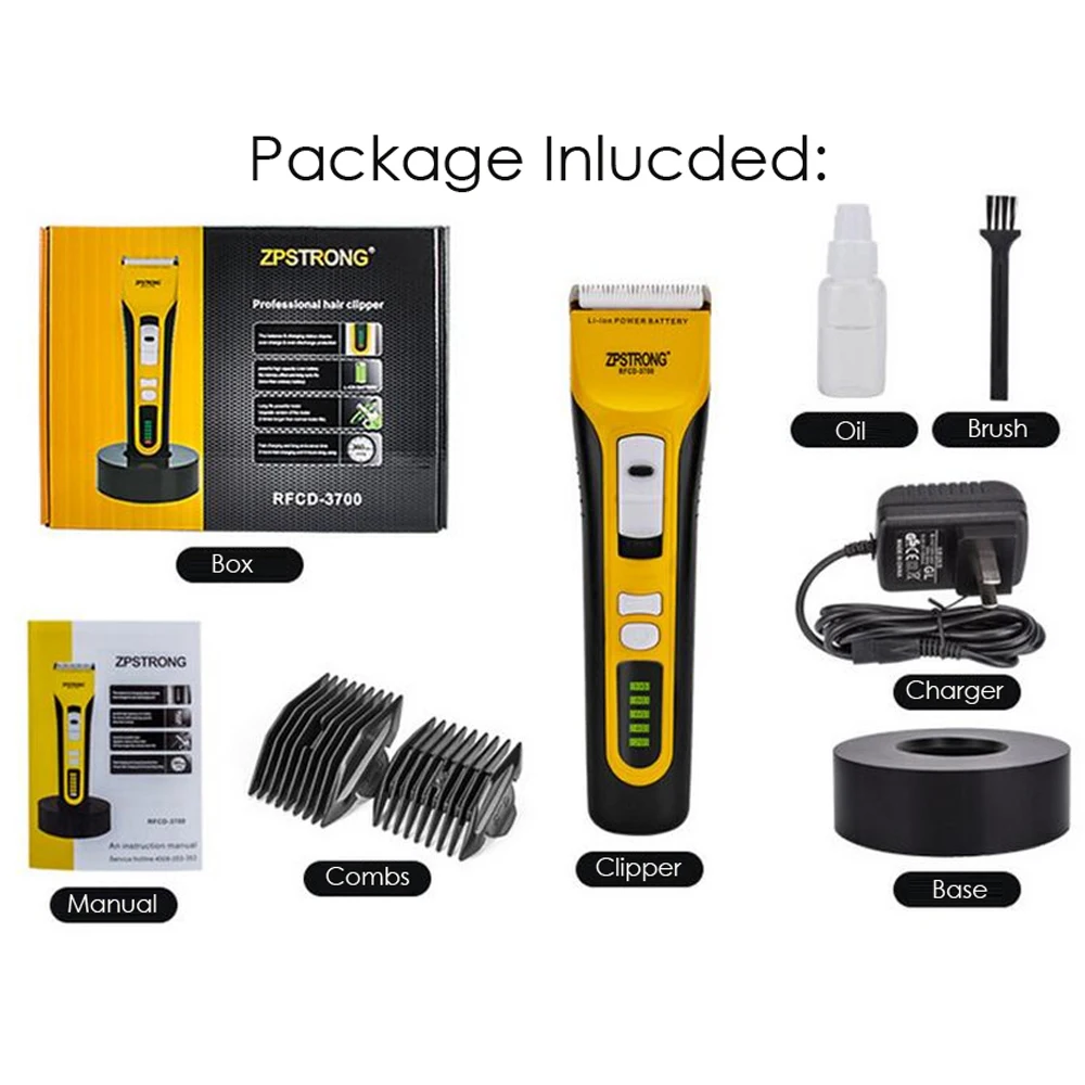 New Design Rechargeable Electric Skin Safe Body Hair Trimmer Clipper Waterproof for Men LED Display Cutting Machine