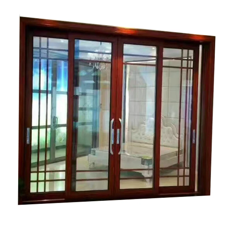 2.0mm profile thickness tempered glass aluminium sliding door