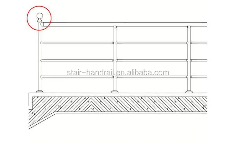 Fitting railing hollow stainless steel handrail ball for stair