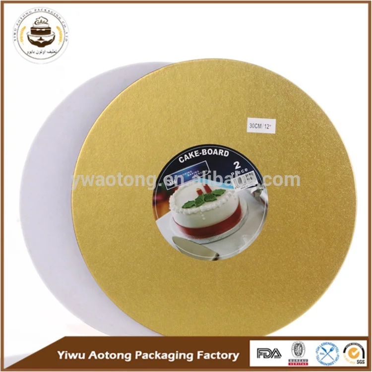 China Wholesale Round Shape Gold And Silver Cake Base