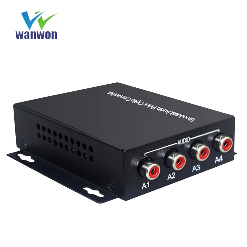 4 Audio Over FC Fiber optic Extender Converters for Broadcast system (Tx/Rx) Kit