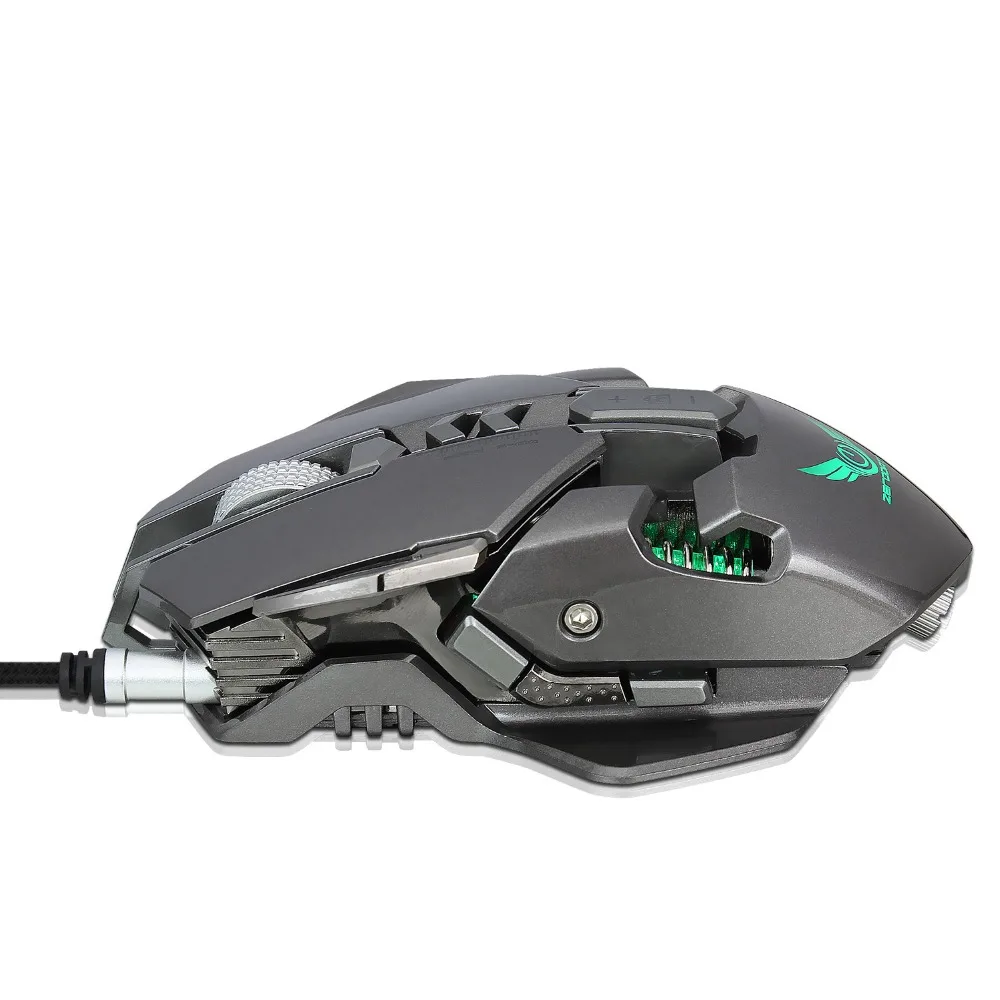 ZERODATE X300GY 7 Keys 250-4000DPI USB Wired Optical Mouse Mechanical Macros Define Game Mouse Gamer For PC Computer Laptop