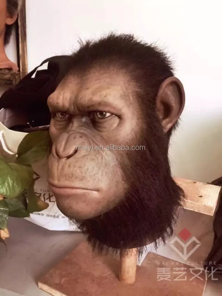 Realistic wax waxwork or silicone sculpture of lovely smart monkey Gorilla Caesar for sale