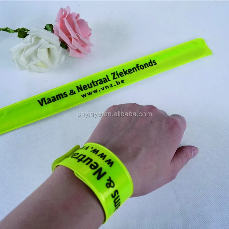 
Customized Reflective Slap Bracelet pvc snap bracelet 