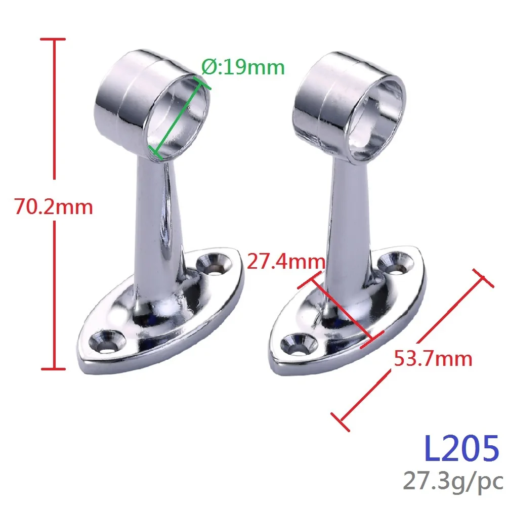 Heavy Duty Chrome Closet Rod Bracket