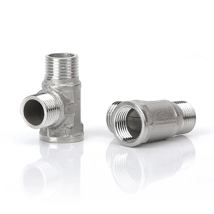 stainless steel 201 304 pipe tee fitting SUS male female threads tee fitting water plumbing pipe equal tee fitting