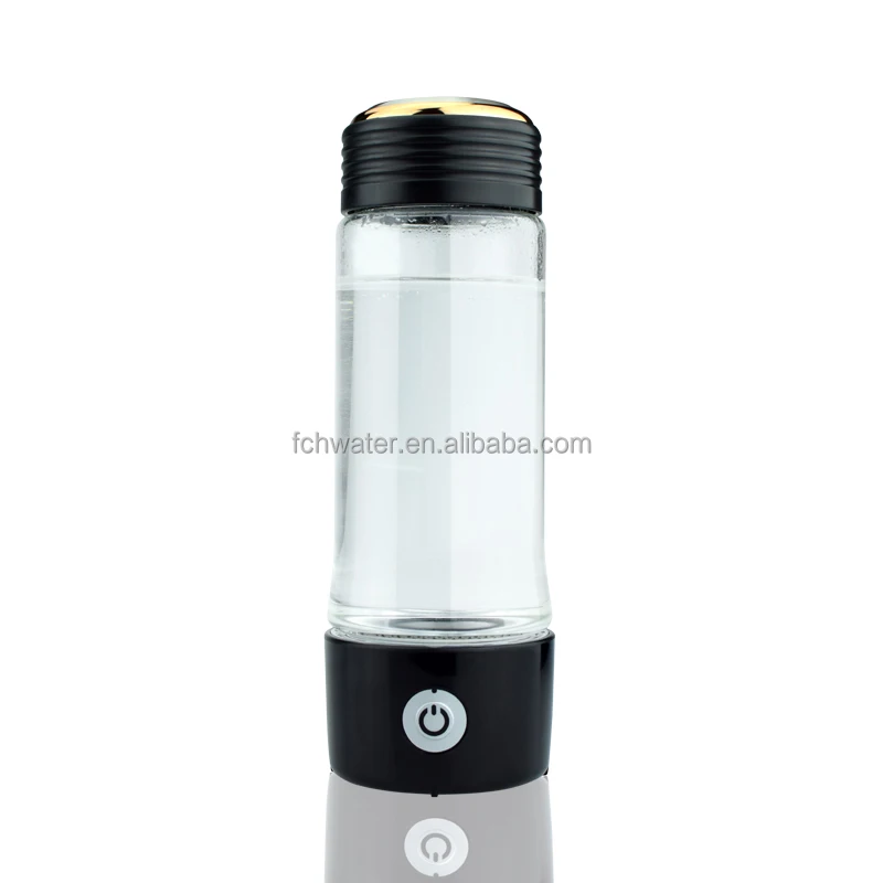 Transparent glass anti aging colorful light hydrogen water bottle machine hydrogen-rich water ionizer