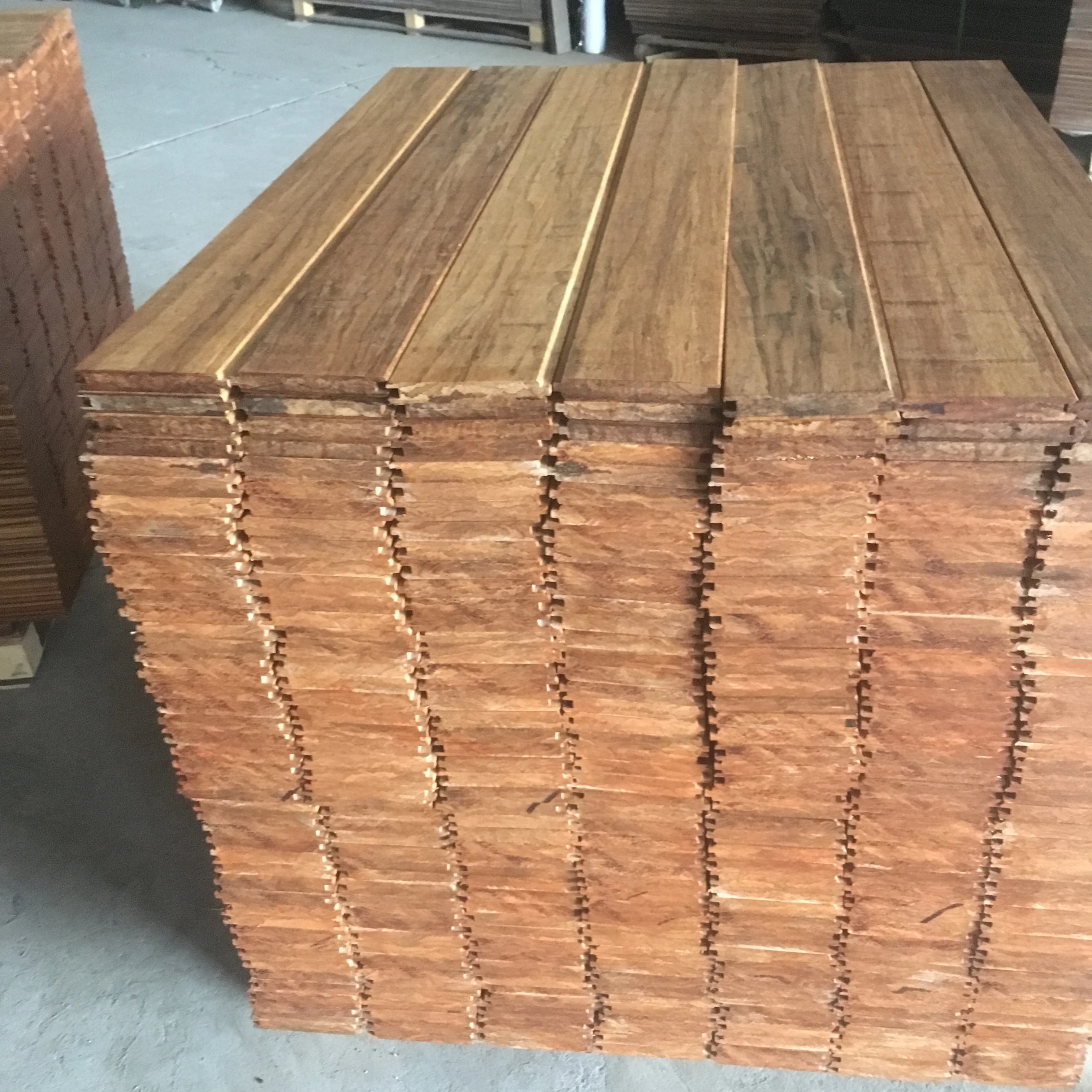 Tongue And Groove Carbonized  Strand Woven  Woca Oil Coating Bamboo Board For Horse Stable
