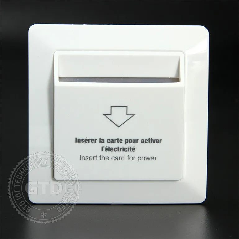 220V AC Energy saving Hotel RFID Card European key card Power Switch for Round Mounting  box installation