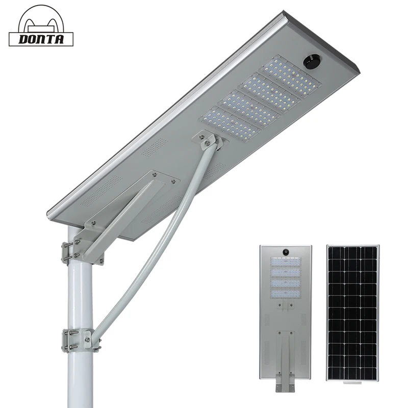 outdoor waterproof 60w 80w all in one solar led street light integrated motion sensor lamp