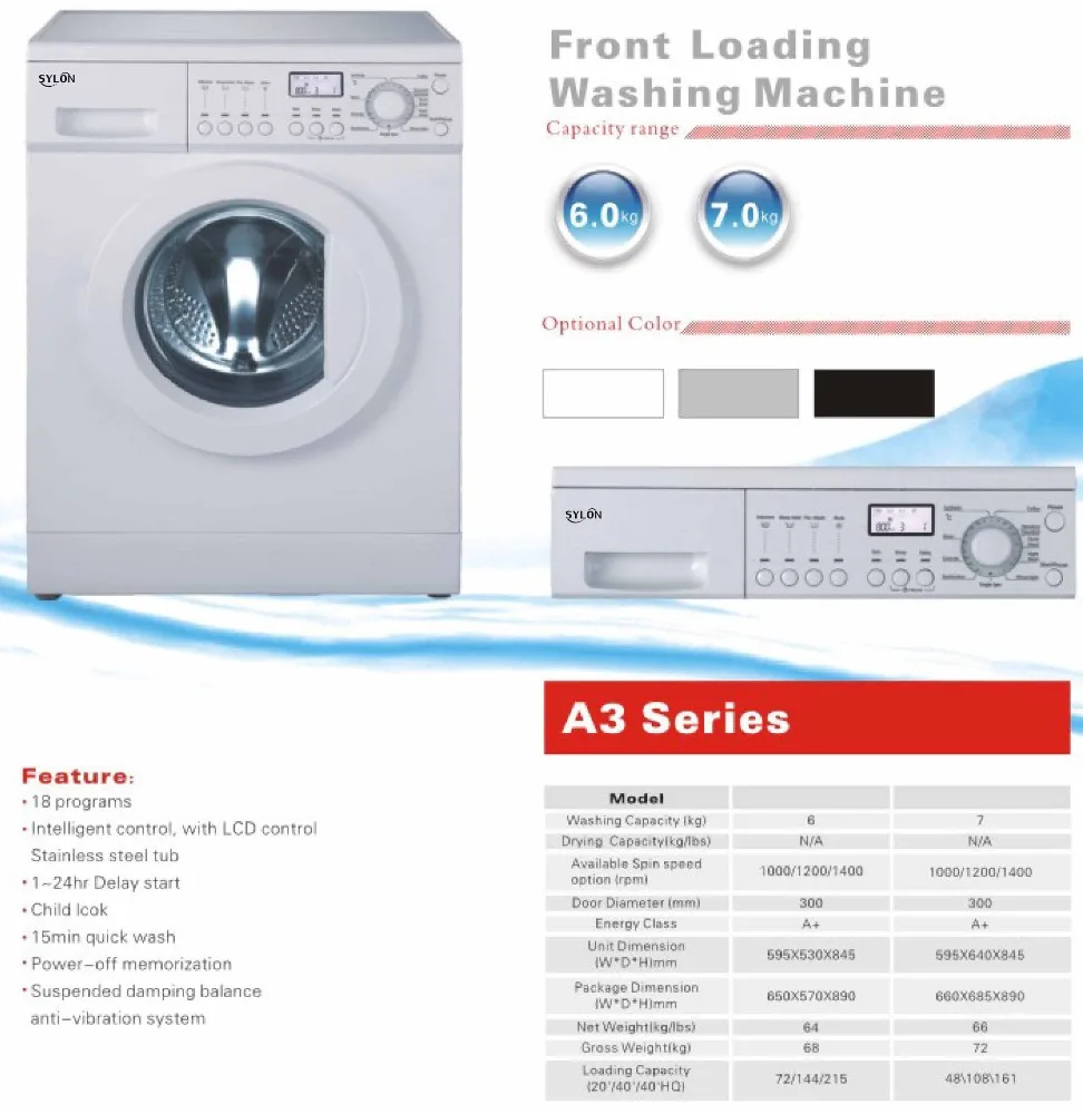Front Loading Washing machine 6kg/7kg by manufacturer