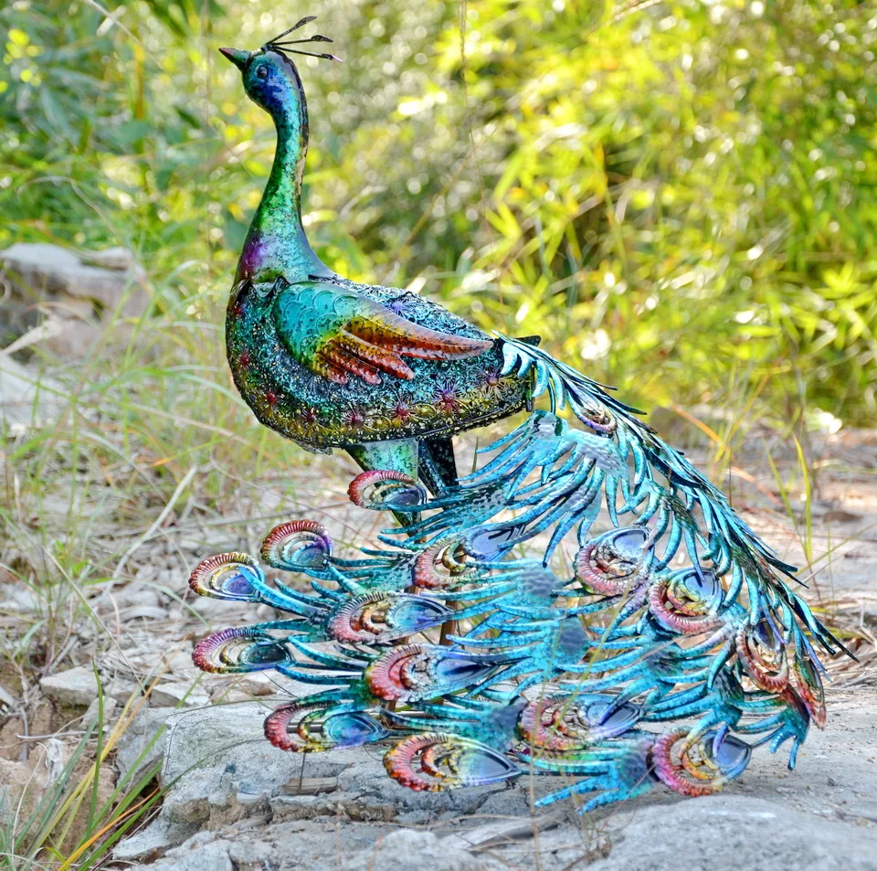 
lawn standing Metal Peacock Garden Decoration 