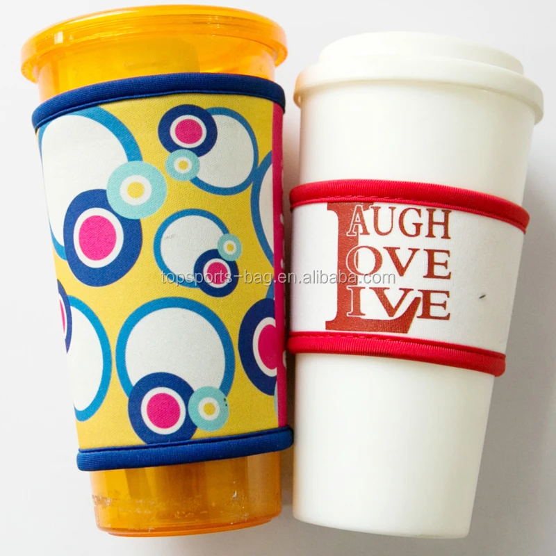 Wholesale sublimation printed insulated neoprene coffee cup warmer cooler custom coffee mug sleeve
