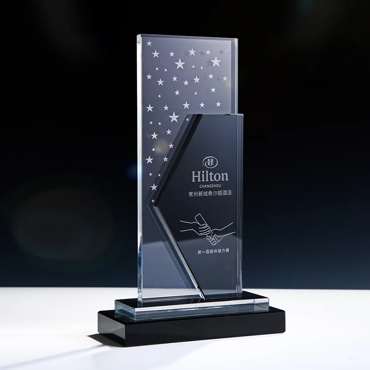 Crystal trophy with individual features Cheap glass medals