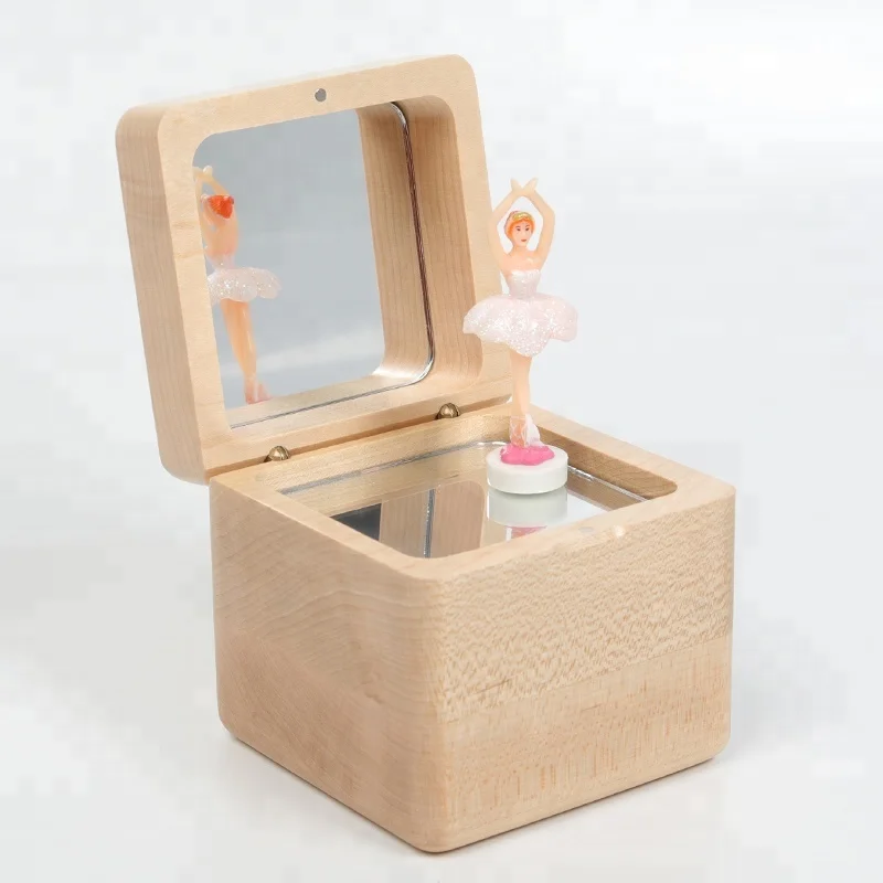 Kids Wooden Diy Happy Birthday Ballet Music Box