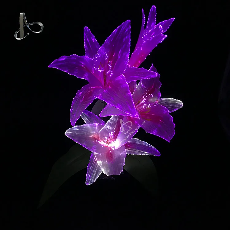 Цветок из шелкового волокна ручной работы, разноцветный цветок из оптического волокна