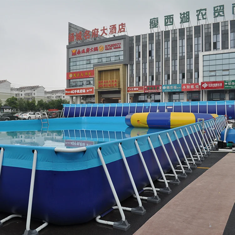 Easy Set Up Steel Frame PVC Swimming Pools Above Ground Steel Frame Pool For Commercial Water Park Use