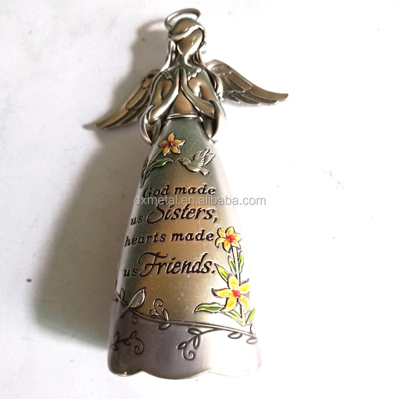 Factory Wholesales Custom Home decorative table decor items bronze sculpture enamel metal craft  statues angel wings