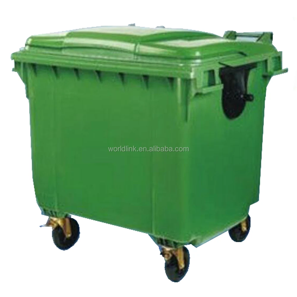 1100 litre Plastic Outdoor Wheelie Waste Bin with Foot pedal
