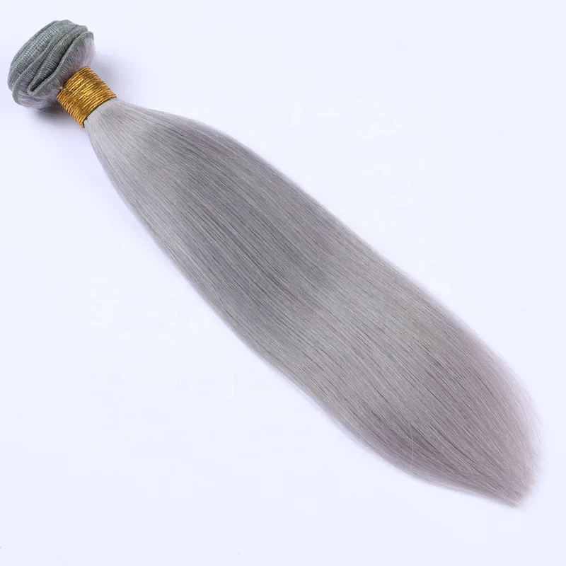 Good Grade 100% unprocessed Brazilian Virgin Remy Raw Silver Grey Colour Straight Weave Bundles Human Hair Extensions