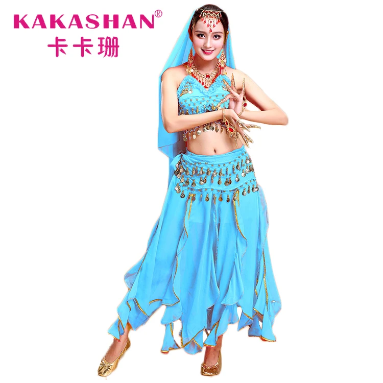 Adult Bollywood Turkish Belly Lyrical Dance Costume Top And Skirt Set