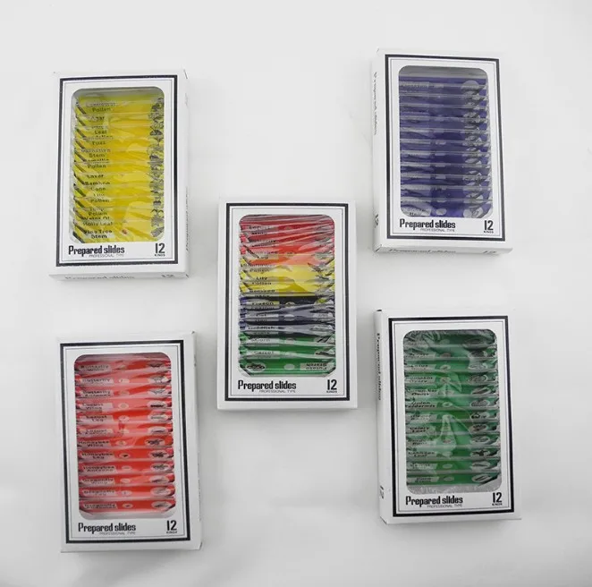 
4 colors plastic microscope prepared slides for home school education  (62157177710)