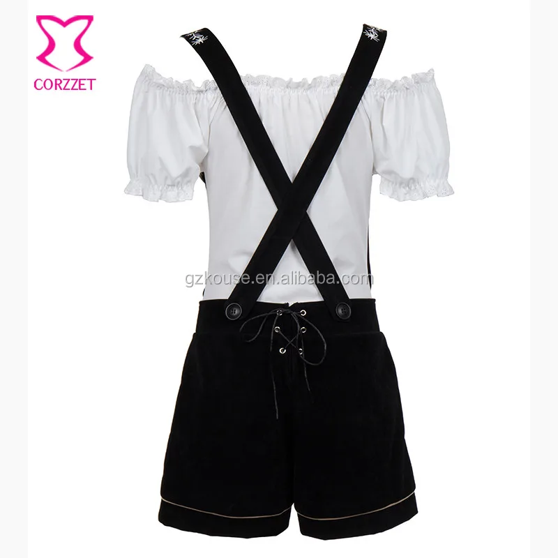 Corzzet Halloween For Women Sexy Lederhosen Costume Oktoberfest Beer Girl Uniform