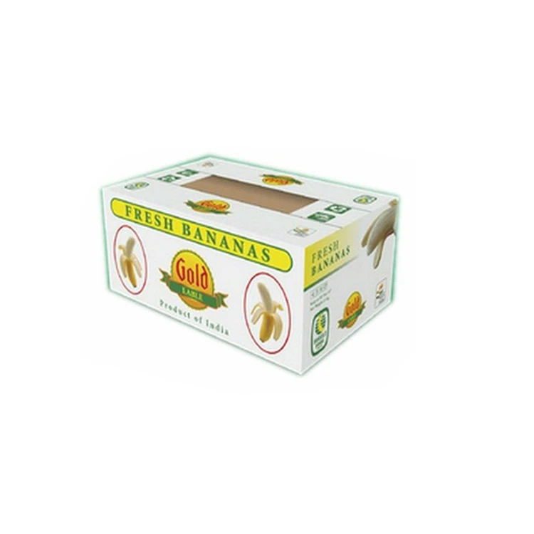 Картонная коробка с принтом бананов на