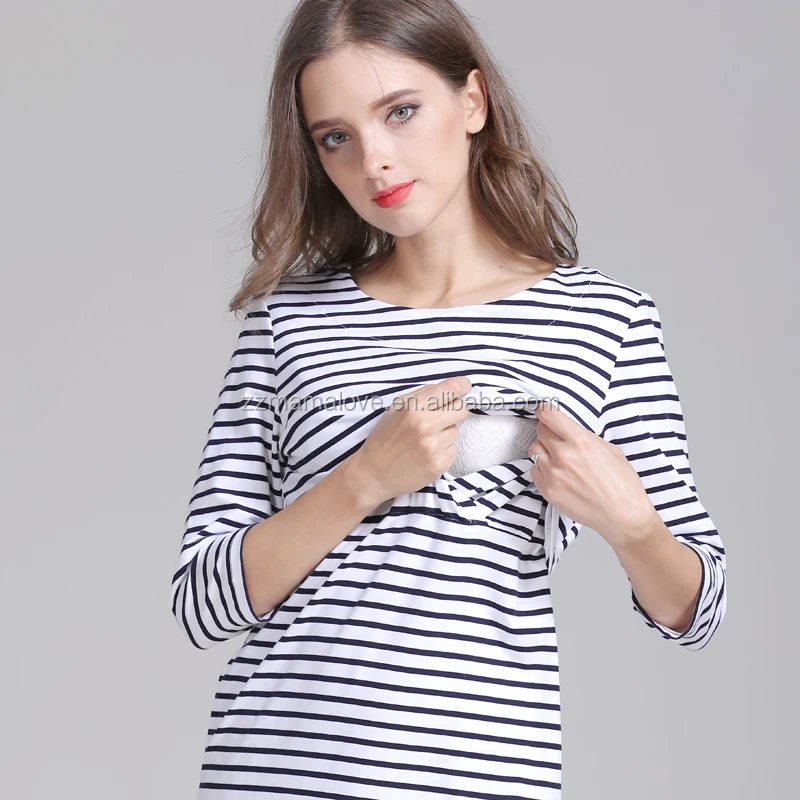 New Arrival Mamalove Autumn 3/4 Sleeve Maternity Clothes Breastfeeding Dress