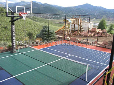 Portable cheap interlocking tennis vinyl pvc flooring tiles