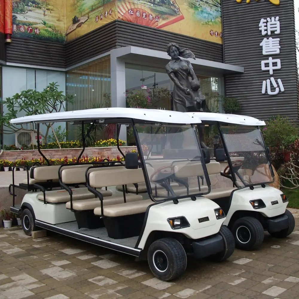 11 Seaters Red Electric Sightseeing Cart / Bus with raincover