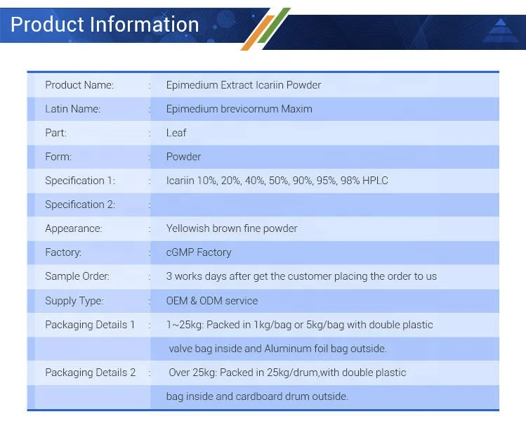 
Horny Goat Weed Powder Icariin 20% 40% 60% 80% 98% Epimedium Extract Powder 