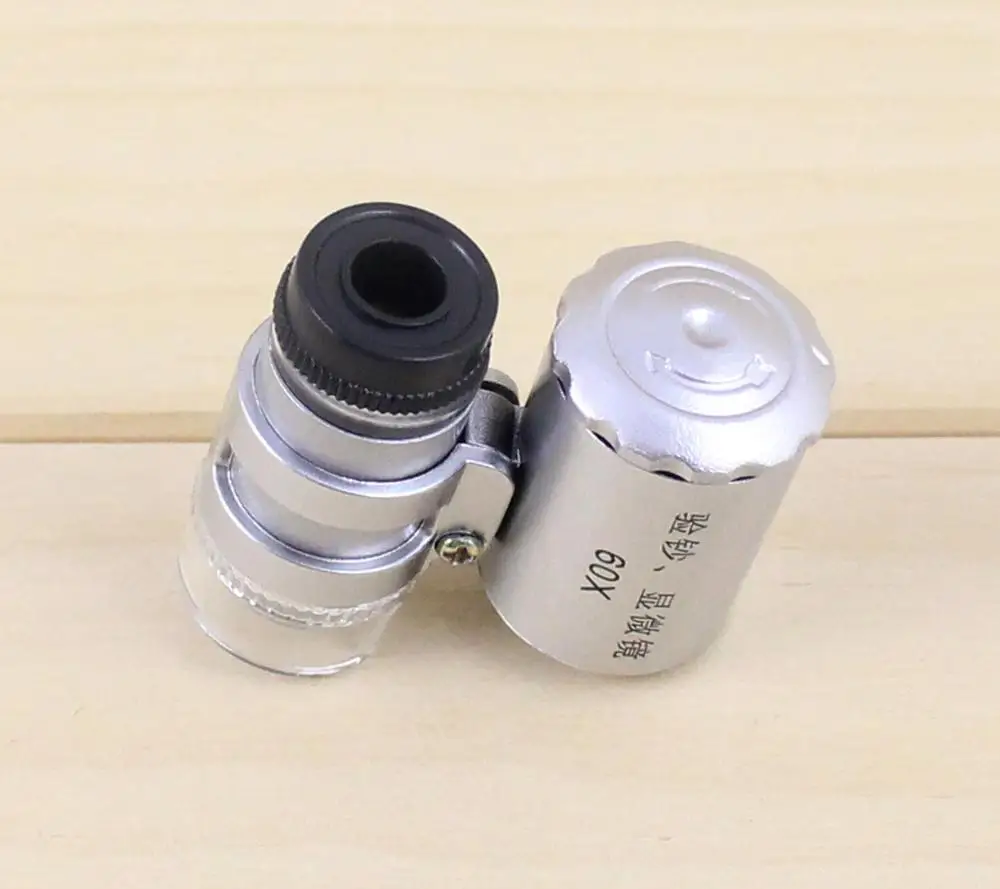 60X Portable Mini Jeweler Loupe With UV Light