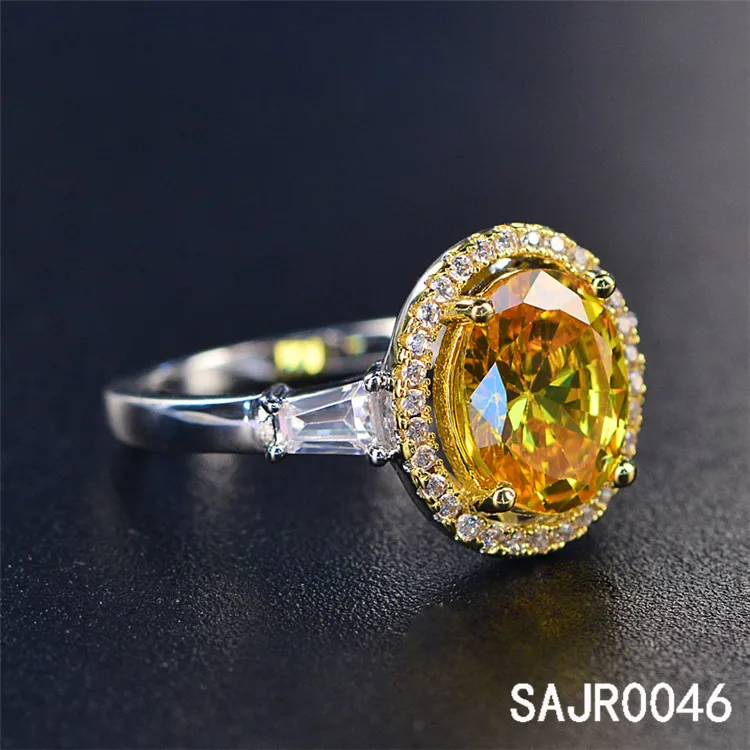 Sevenajewelry SAJR0046 Italian Style 18k Solid Gold Plating Diamond Rings,Gold Filled Wedding Yellow Cz Rings