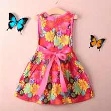 Toddler Kids Girls Summer Princess dress Floral Pierced Dresses vestido infantil kids clothes