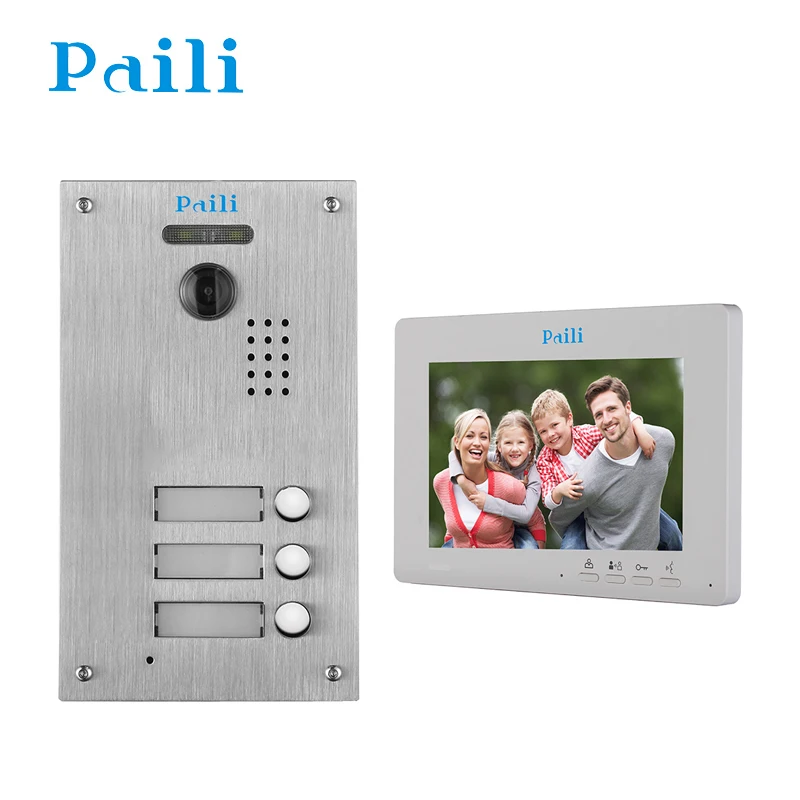Single Villa Use with 7 Inch Manual Button Color Screen Gate Camera Video Door Bell