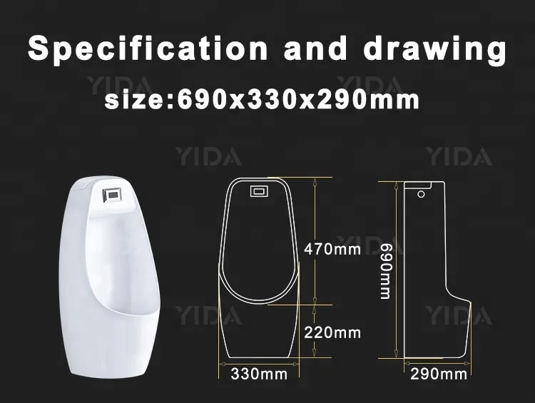 China factory outlet shopping mall plaza market hotel ceramic man male wc bathroom toilet wall hung urinal