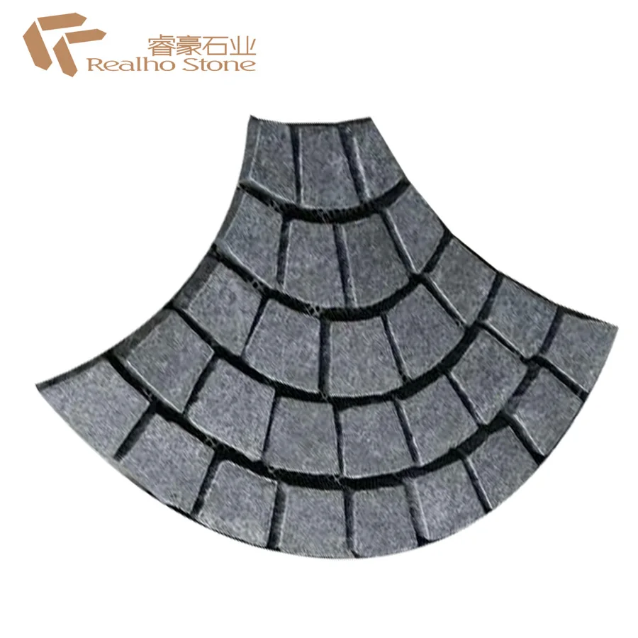 
Fan Pattern Granite Cobblestone On Mesh 