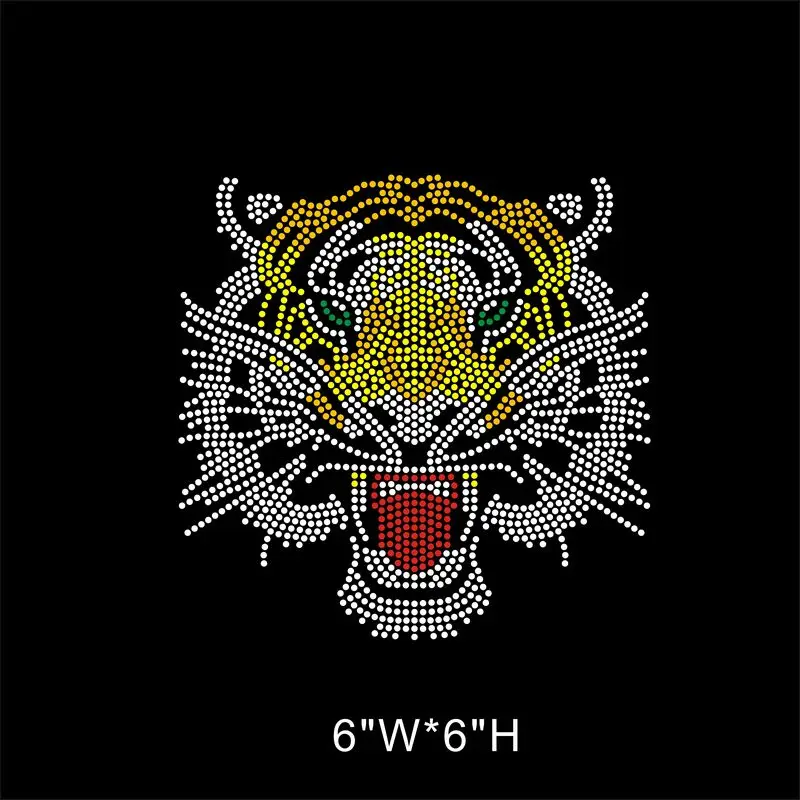 Золотой тигр страз, снимаемые, прикрепляемые при помощи утюга исправление горный хрусталь мотив для одежды