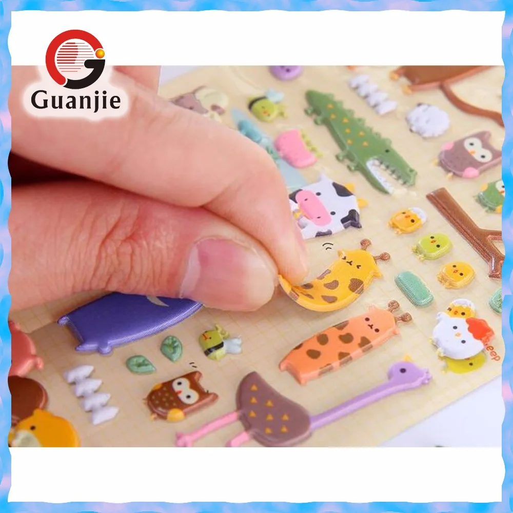 customized Decorative puffy sticker /bubble sticker for kids /cute cartoons