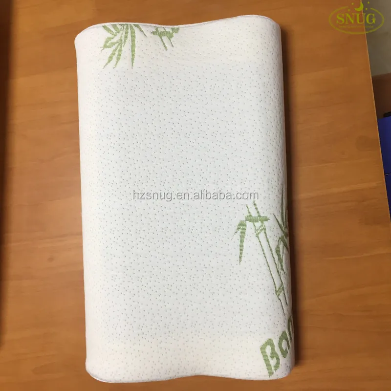 Bamboo Cover Memory Foam Side Square Sleeping Cervical Back Pillow With Cooling Gel