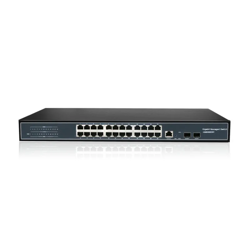 OEM 24 port vlan managed gigabit poe switch 400w with 2 port 1000mbps sfp 1 console
